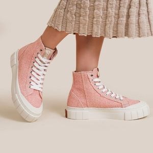 🆕️ 'GOOD NEWS' High-Top Pink Unisex Sneakers